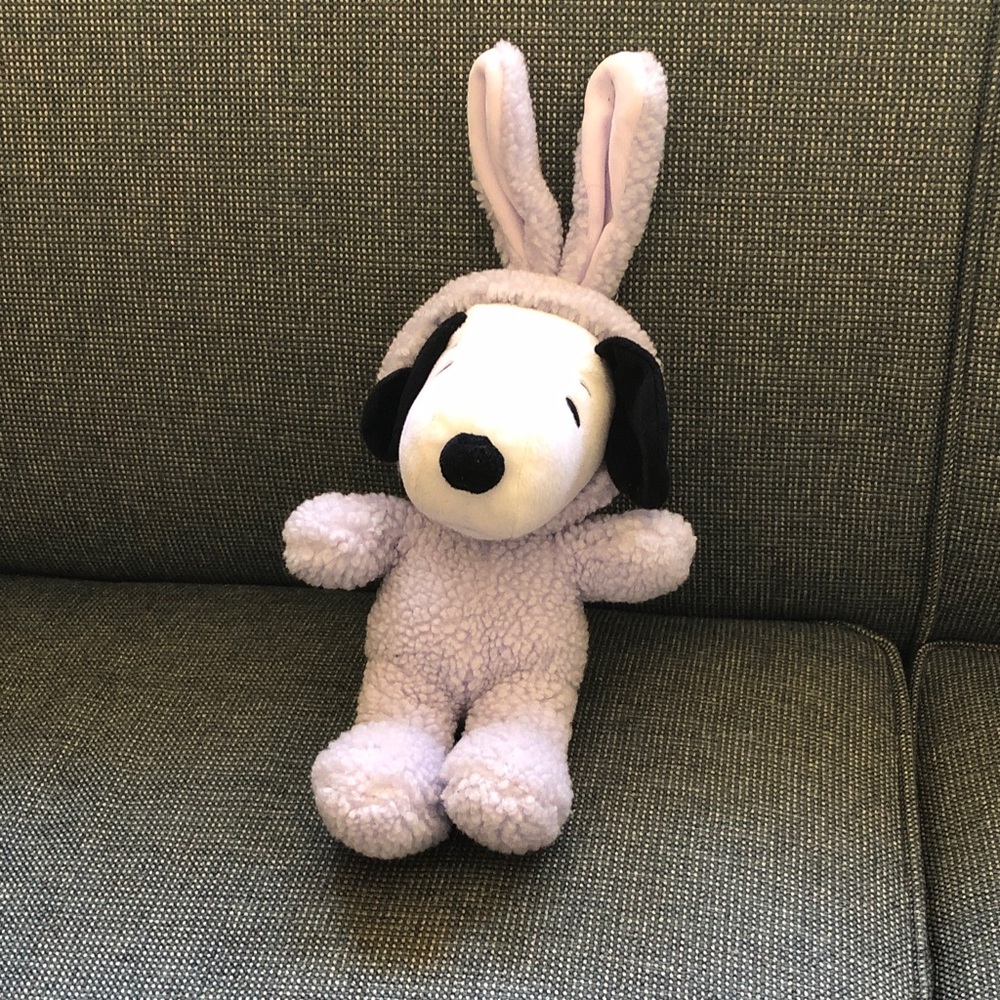 Stuffed Snoopy in Bunny Costume